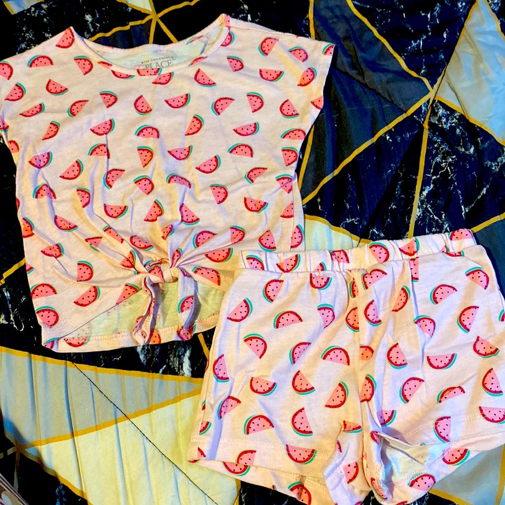 Toddler girl watermelon top and short set